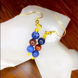 Sodalite and mahogany tigers eye earrings